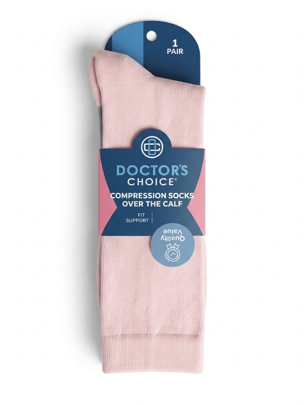 Doctor’s Choice Compression Socks Over The Calf Pink Women’s Size 10-13